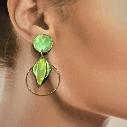 Boucles clips Losange vert anis LA PETITE SARDINE