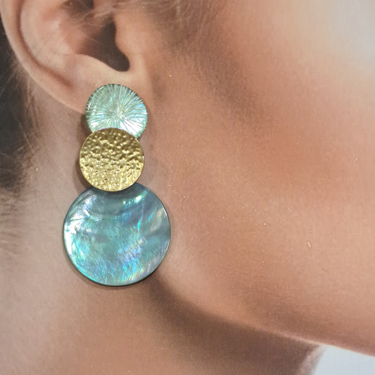 Boucles clips Planète bleu or  LA PETITE SARDINE