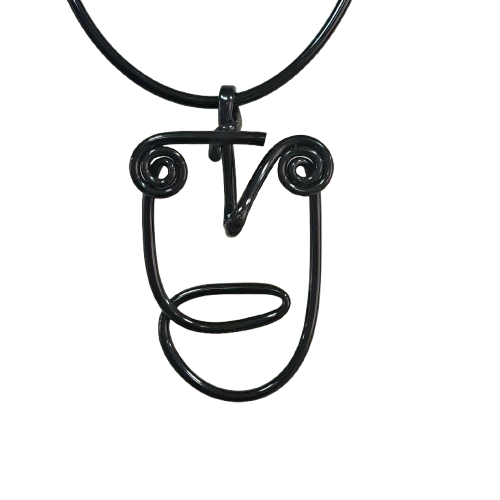 Collier Tête In noir SAMUEL CORAUX