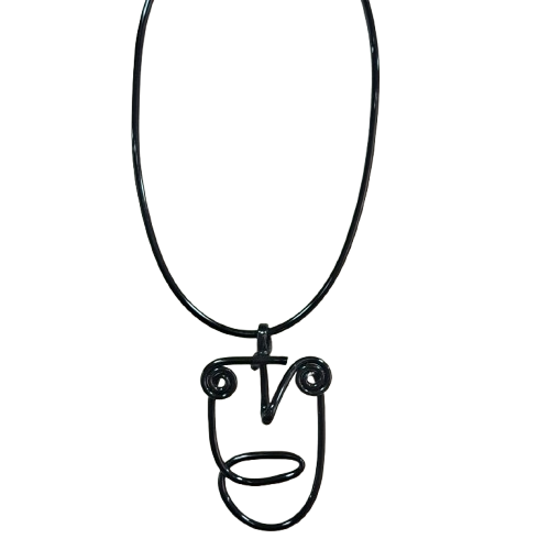 Collier Tête In noir SAMUEL CORAUX