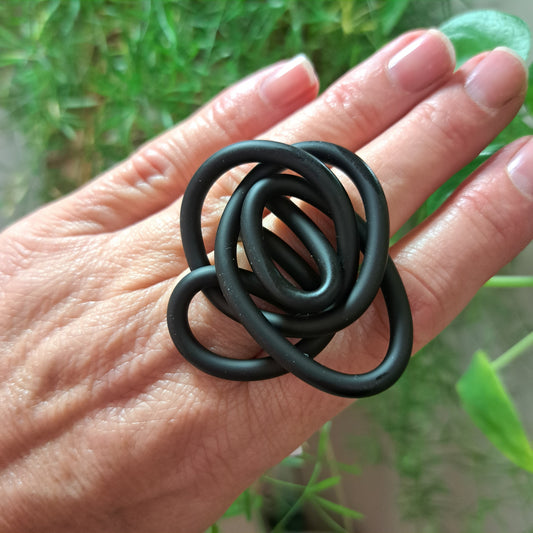 Bague Nuage noir mat SAMUEL CORAUX