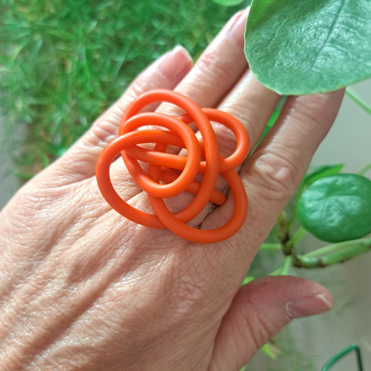 Bague Nuage orange mat SAMUEL CORAUX