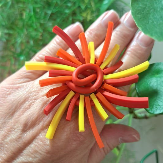 Bague Sun rouge, orange et jaune SAMUEL CORAUX