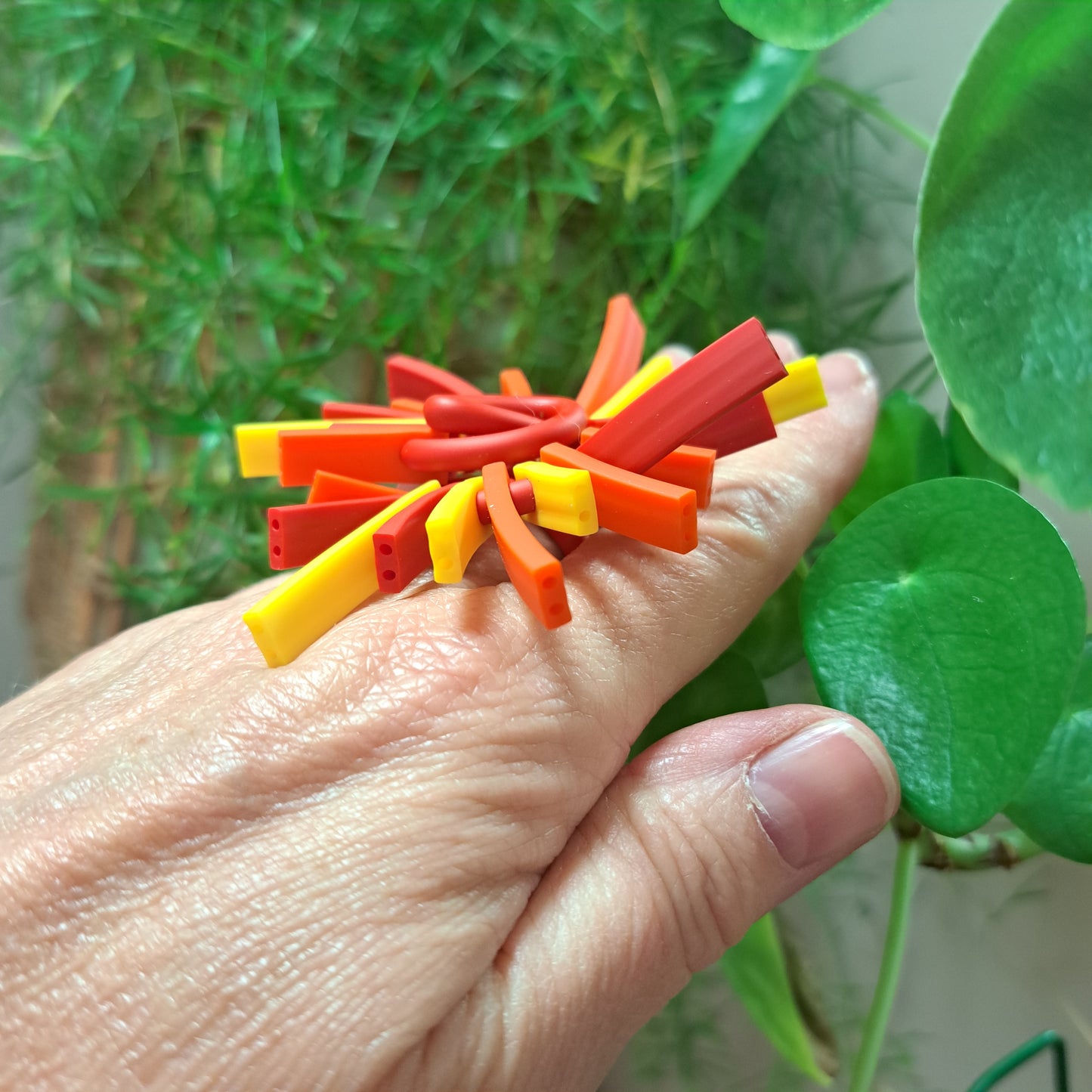 Bague Sun rouge, orange et jaune SAMUEL CORAUX