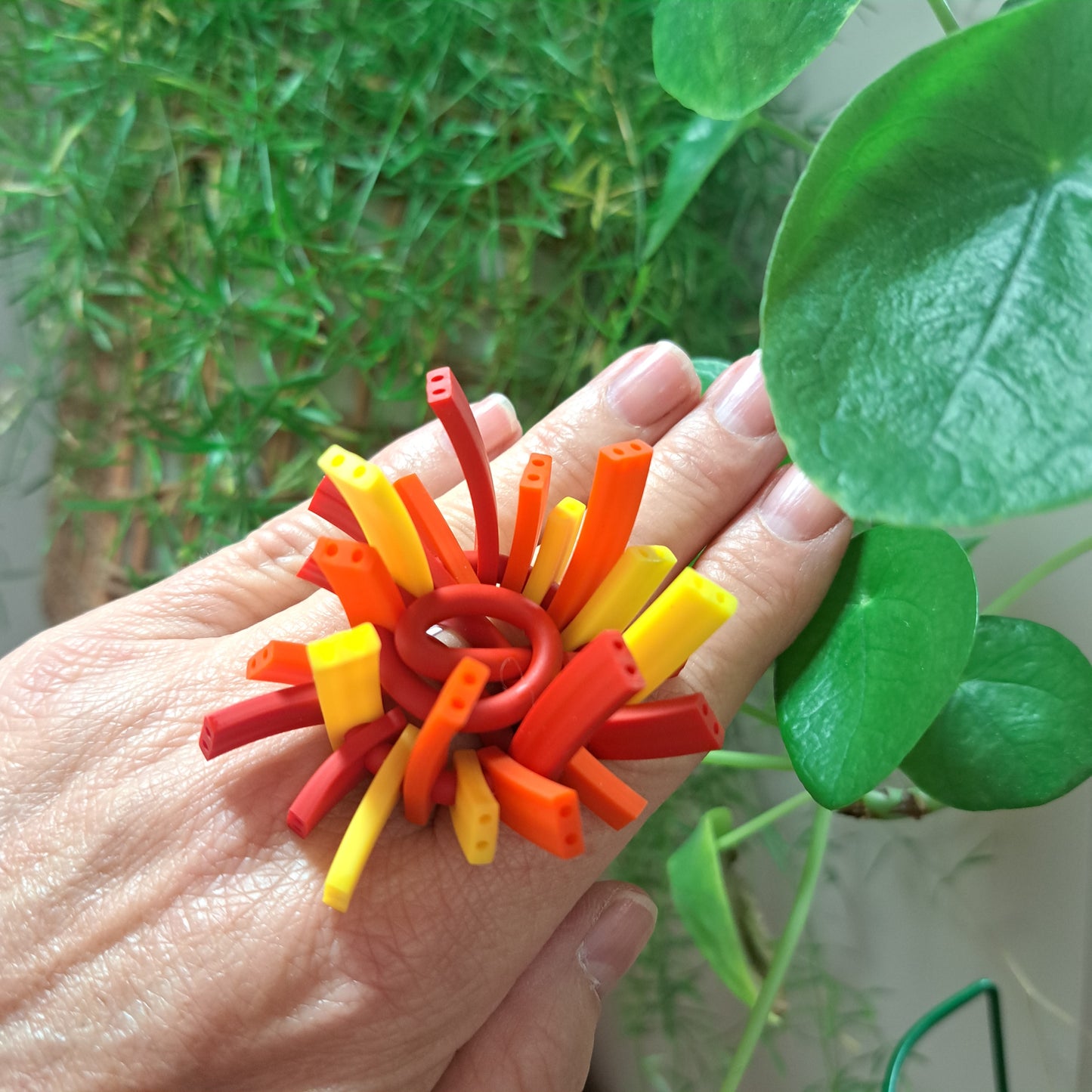 Bague Sun rouge, orange et jaune SAMUEL CORAUX