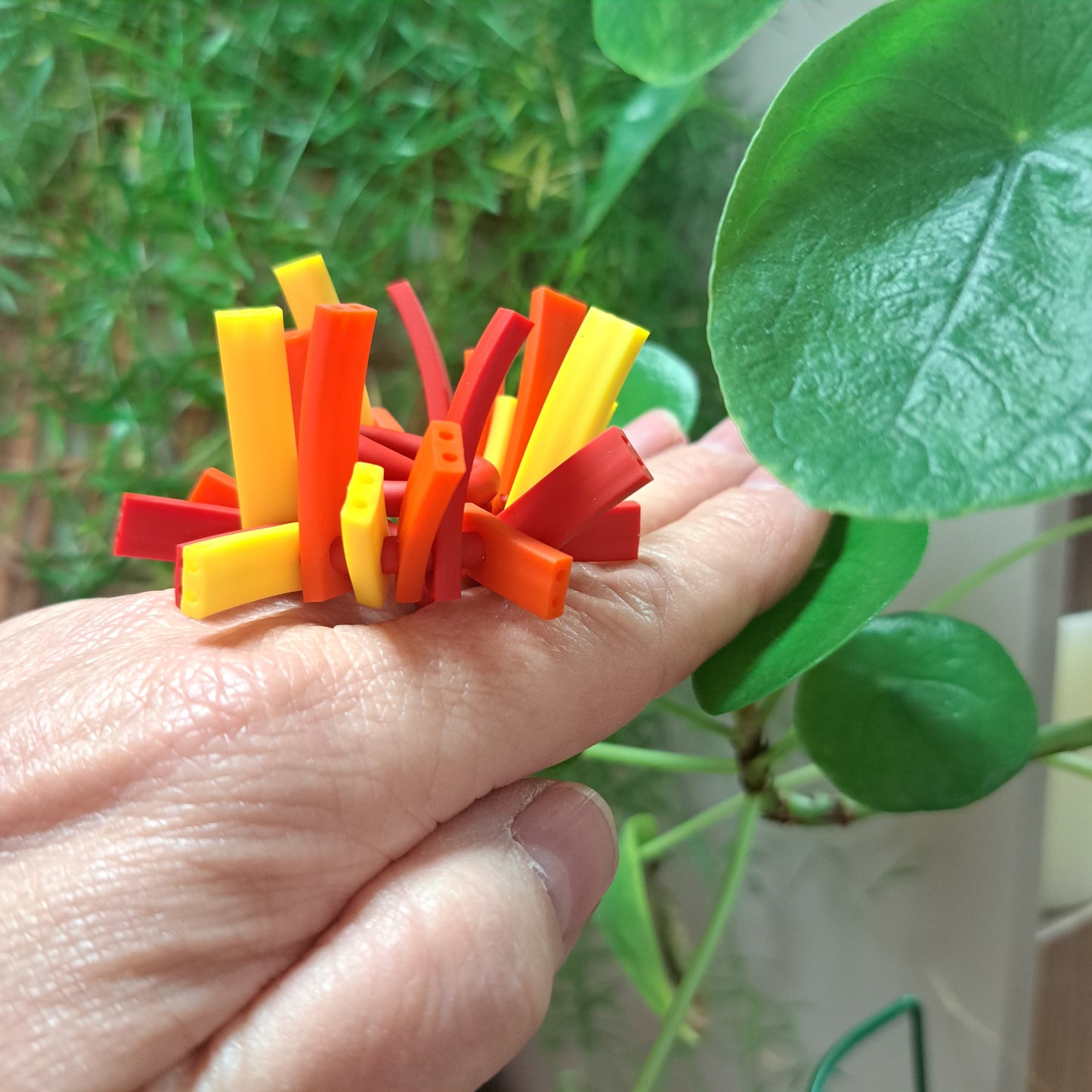 Bague Sun rouge, orange et jaune SAMUEL CORAUX