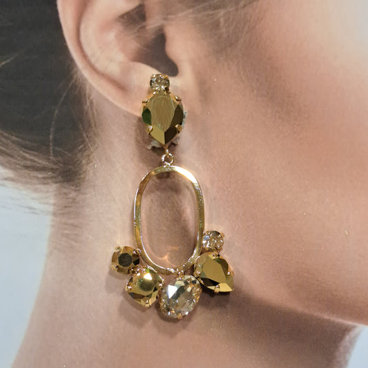 Boucles pendantes clips or CREZUS