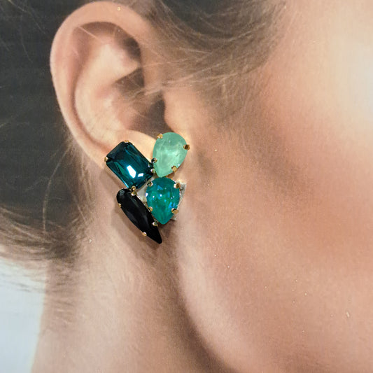 Boucles clips bleu CREZUS