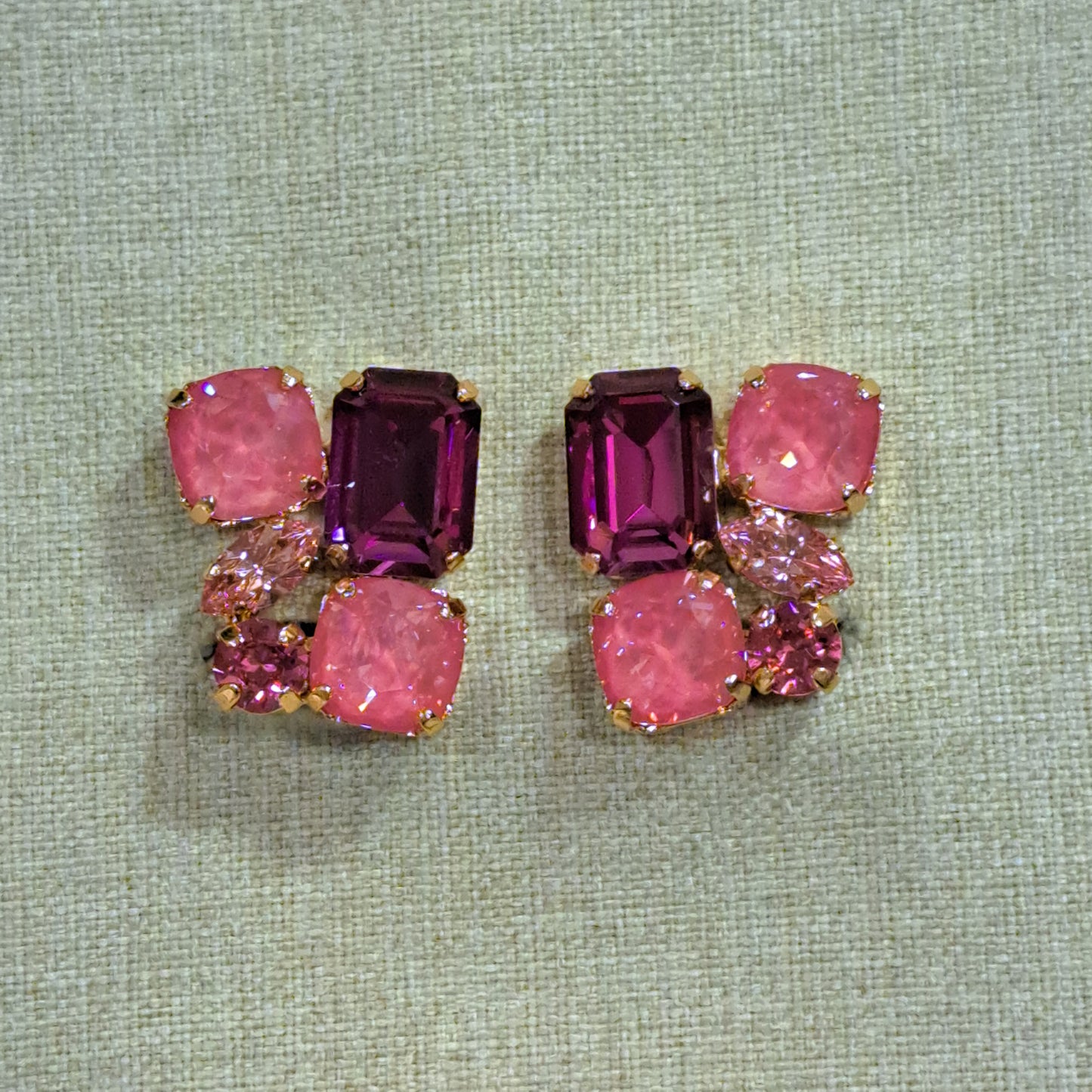 Boucles clips rose CREZUS