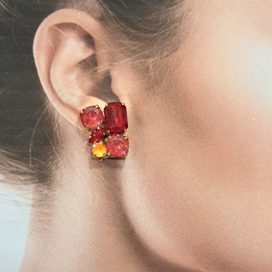 Boucles clips rouge CREZUS