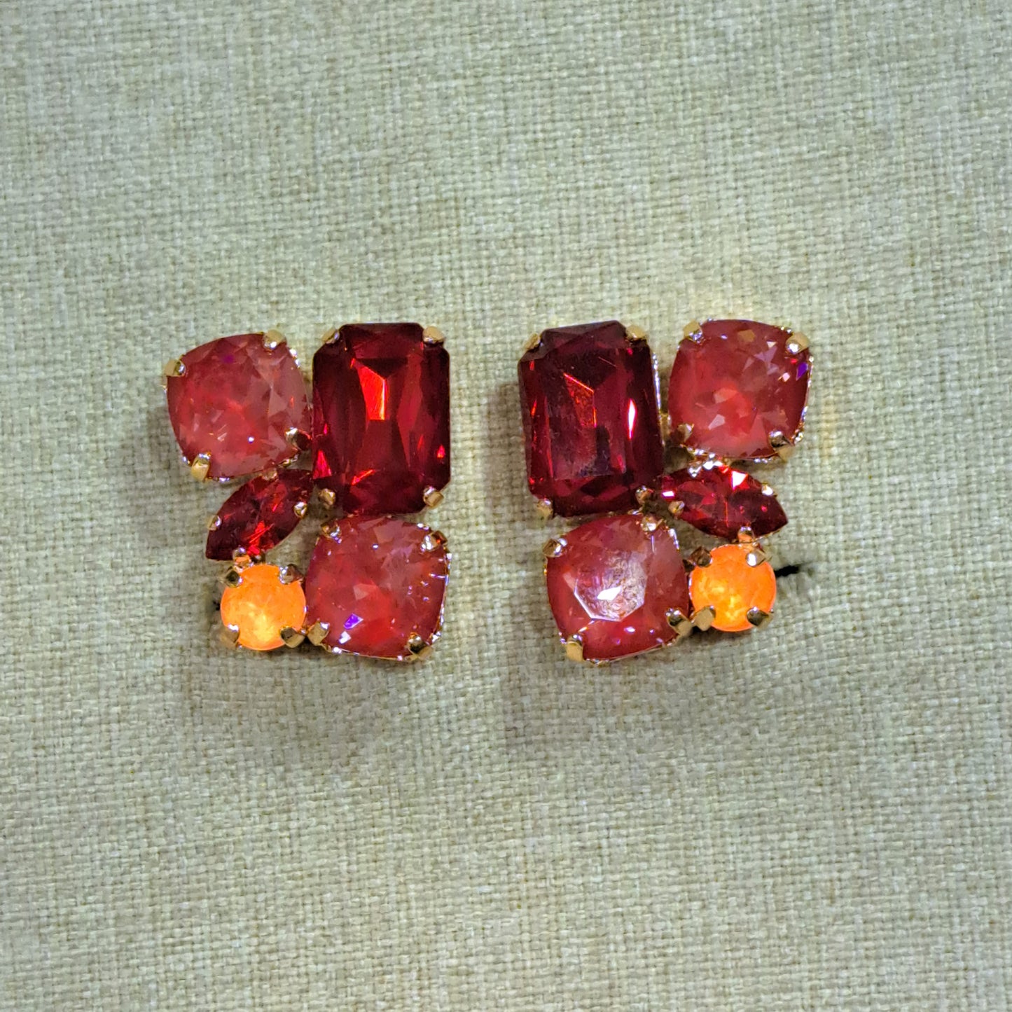 Boucles clips rouge CREZUS