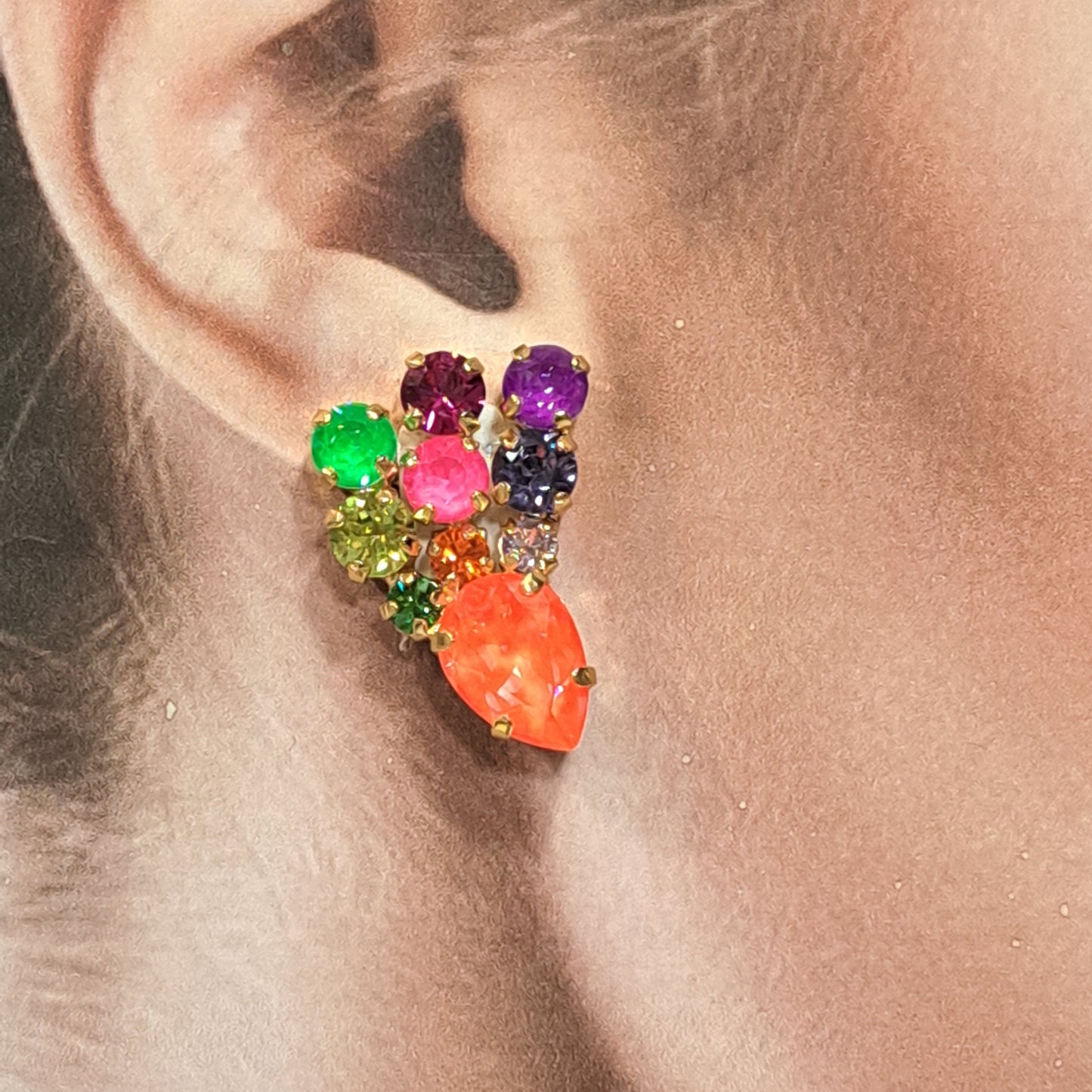 Boucles clips multicolore CREZUS