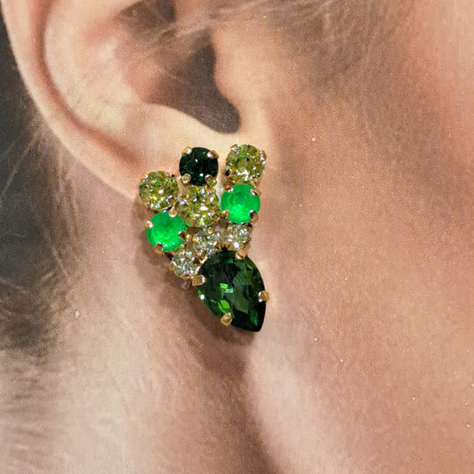 Boucles clips vert CREZUS