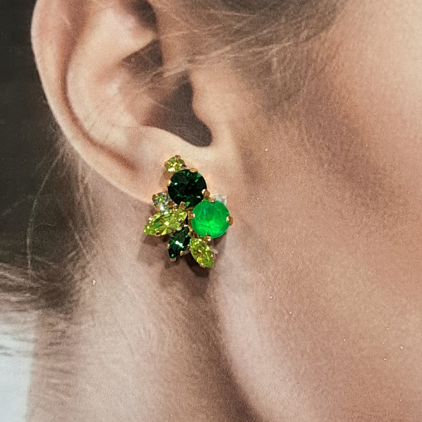 Boucles clips vert CREZUS