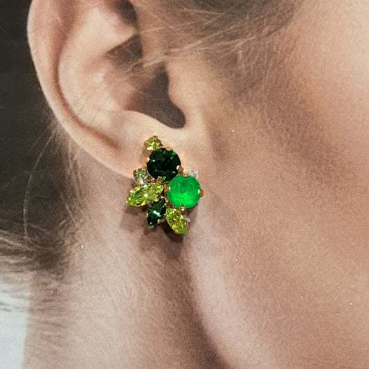 Boucles clips vert CREZUS