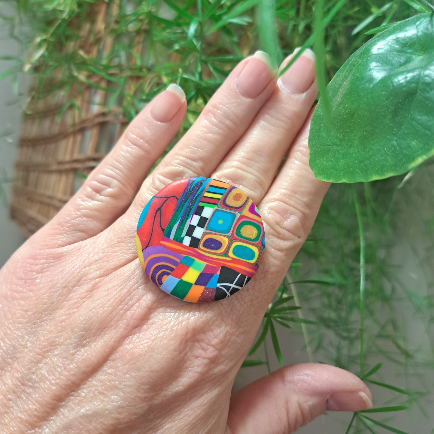 Bague Rond XL multicolore LIZ CREATIONS