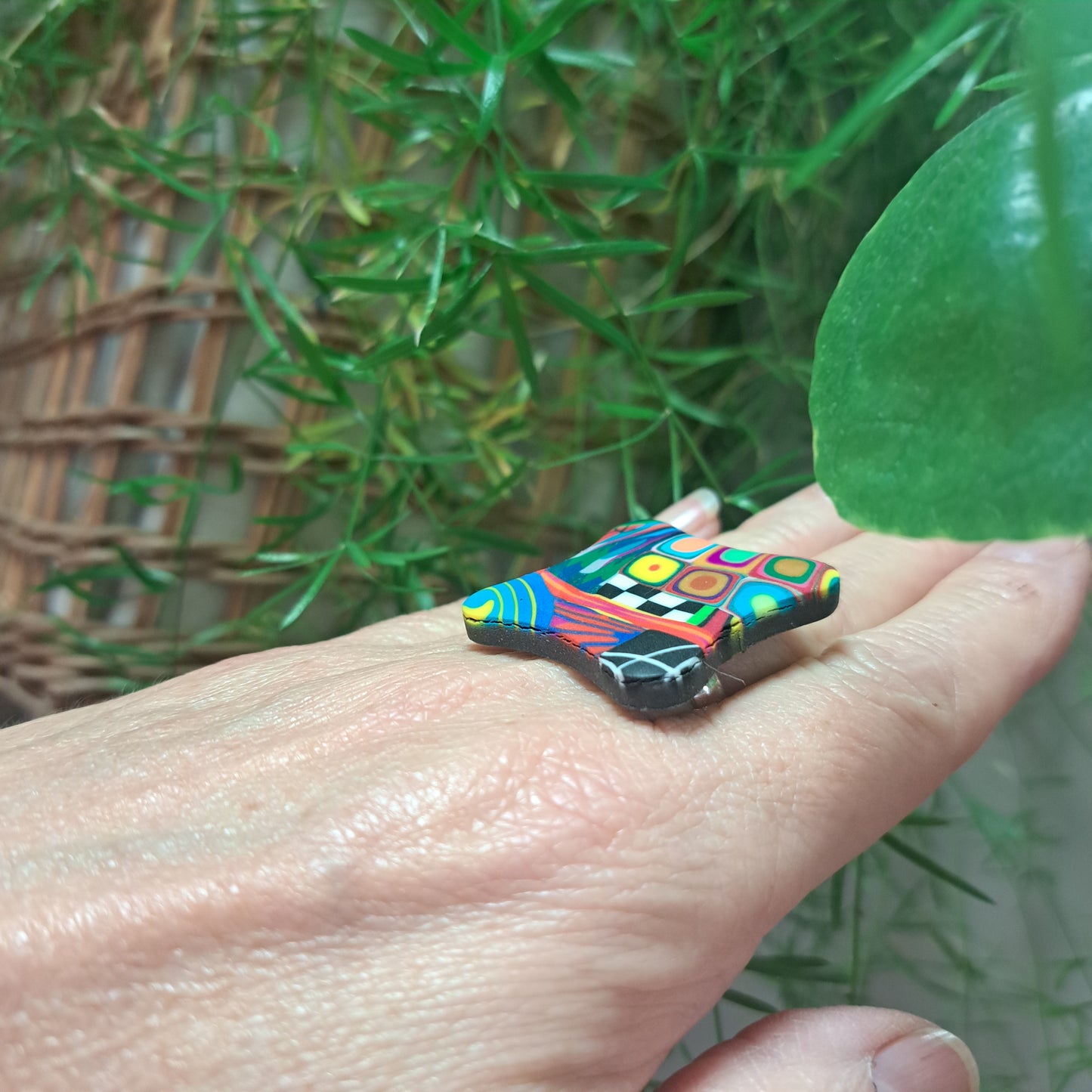 Bague Coussin XL multicolore LIZ CREATIONS