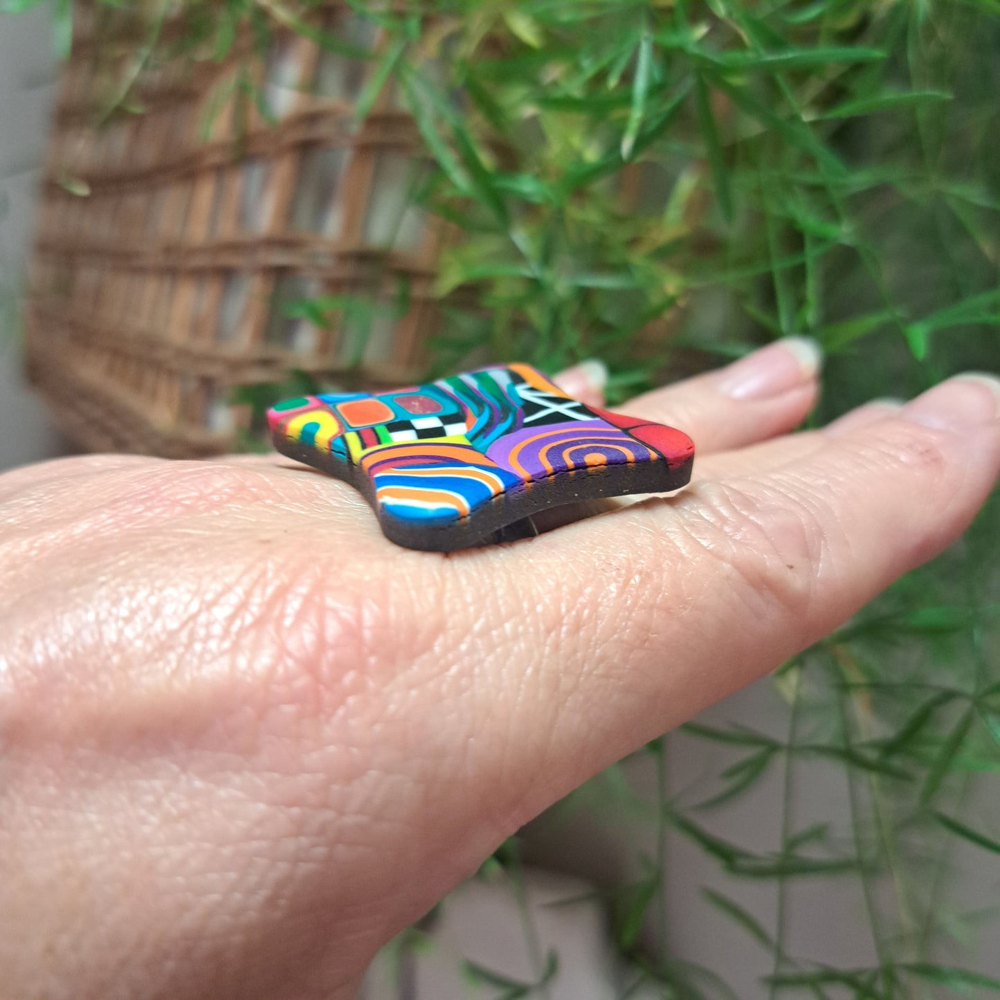 Bague Coussin XL multicolore LIZ CREATIONS