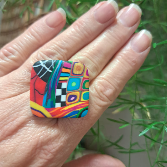 Bague Losange XL multicolore LIZ CREATIONS
