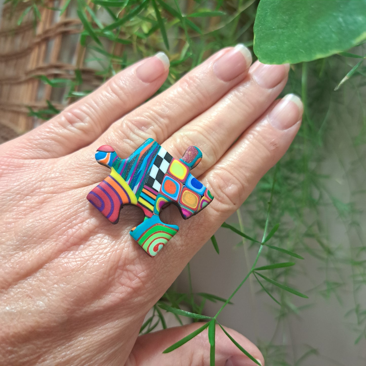 Bague Puzzle XL multicolore LIZ CREATIONS