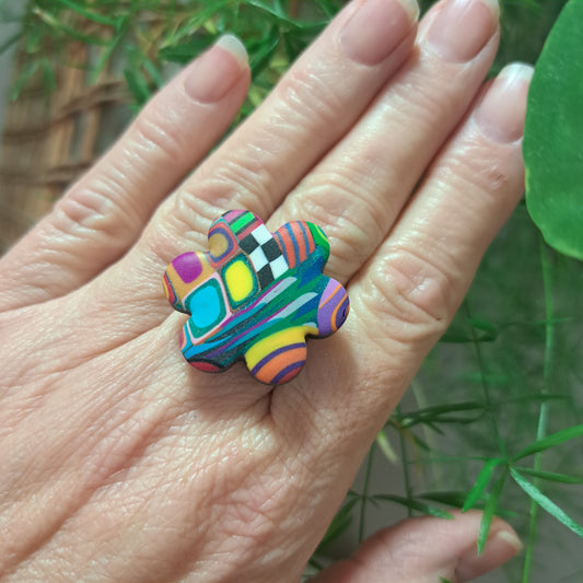 Bague Fleur MM multicolore LIZ CREATIONS