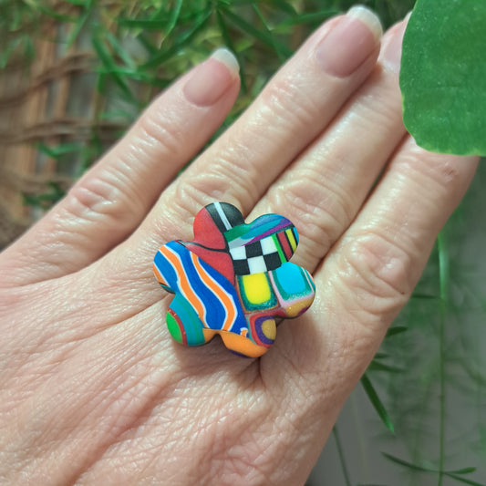 Bague Fleur MM multicolore LIZ CREATIONS