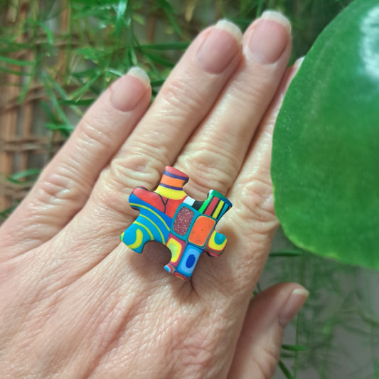 Bague Puzzle MM multicolore LIZ CREATIONS