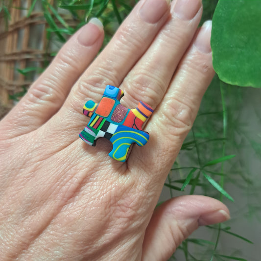 Bague Puzzle MM multicolore LIZ CREATIONS