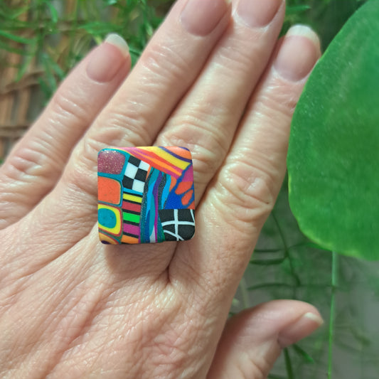 Bague Losange MM multicolore LIZ CREATIONS