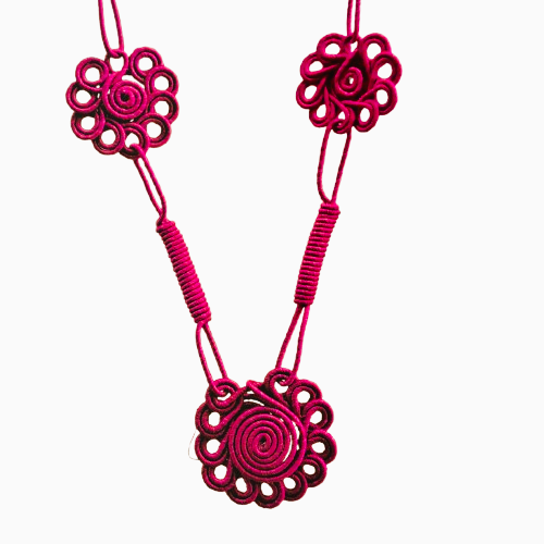 Collier sautoir COLI XL rose fuchsia NAF BIJOUX