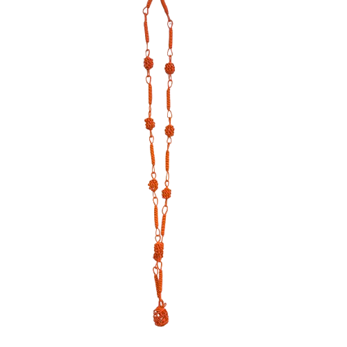Collier sautoir Dentelle XXL orange NAF BIJOUX