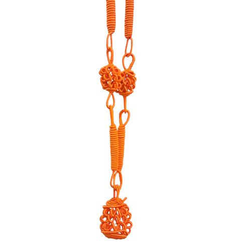 Collier sautoir Dentelle XXL orange NAF BIJOUX