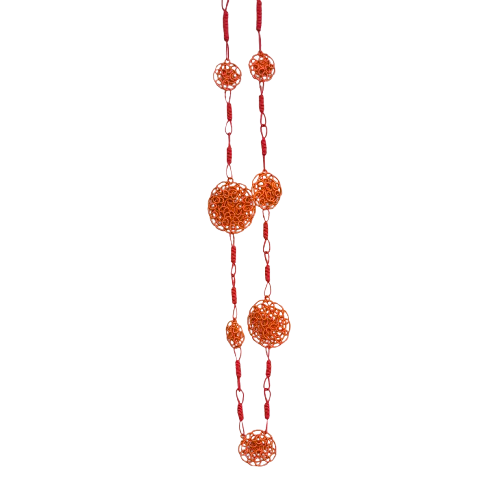 Collier sautoir Cathy orange et rouge NAF BIJOUX