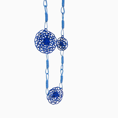 Collier sautoir Cathy bleu indigo/jean NAF BIJOUX