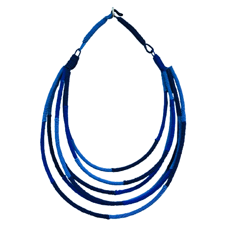 Collier Segment 6R bleu NAF BIJOUX