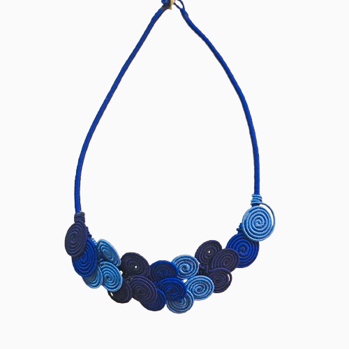 Collier Volute bleu NAF BIJOUX