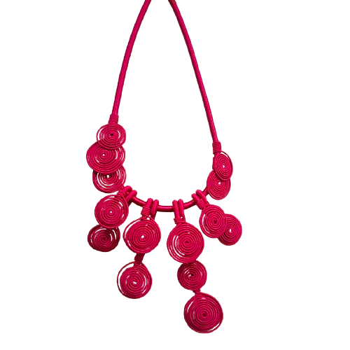 Collier Demoiselle rose fuchsia NAF BIJOUX
