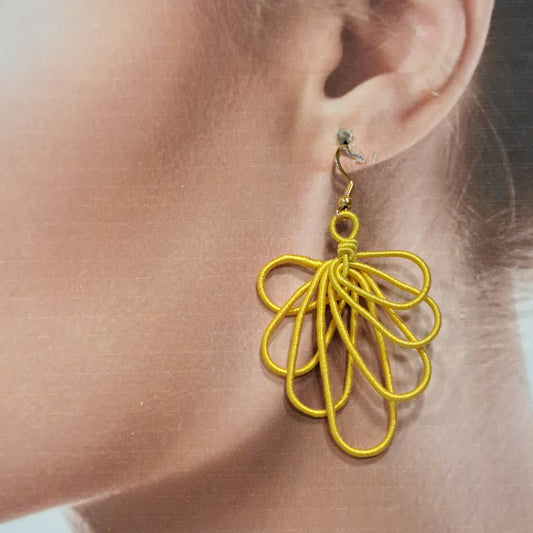 Boucles percées Yassine jaune NAF BIJOUX