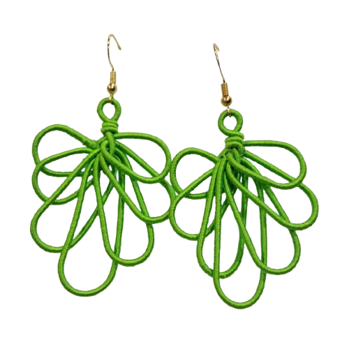 Boucles percées Yassine vert anis NAF BIJOUX