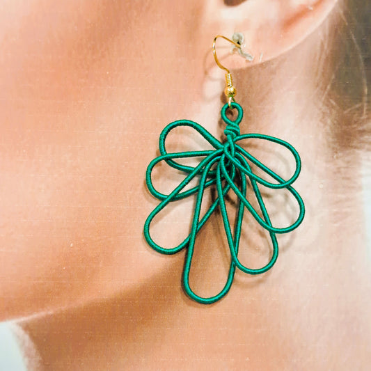 Boucles percées Yassine bleu turquoise vert NAF BIJOUX