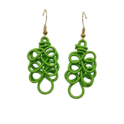 Boucles percées Assane vert anis NAF BIJOUX
