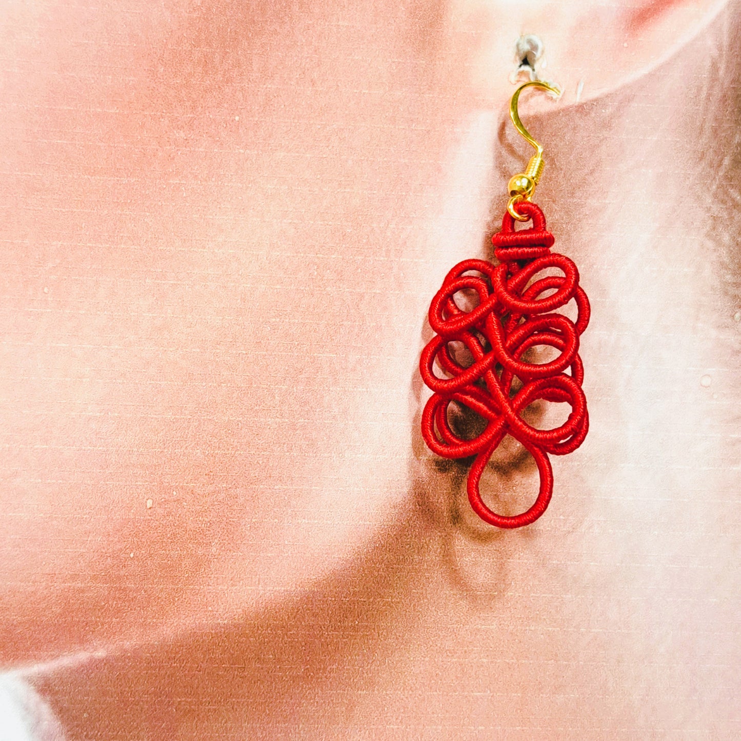 Boucles percées Assane rouge NAF BIJOUX