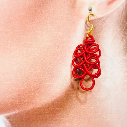 Boucles percées Assane rouge NAF BIJOUX