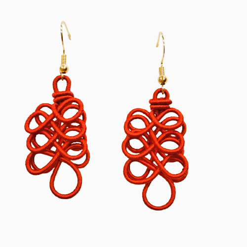 Boucles percées Assane rouge NAF BIJOUX