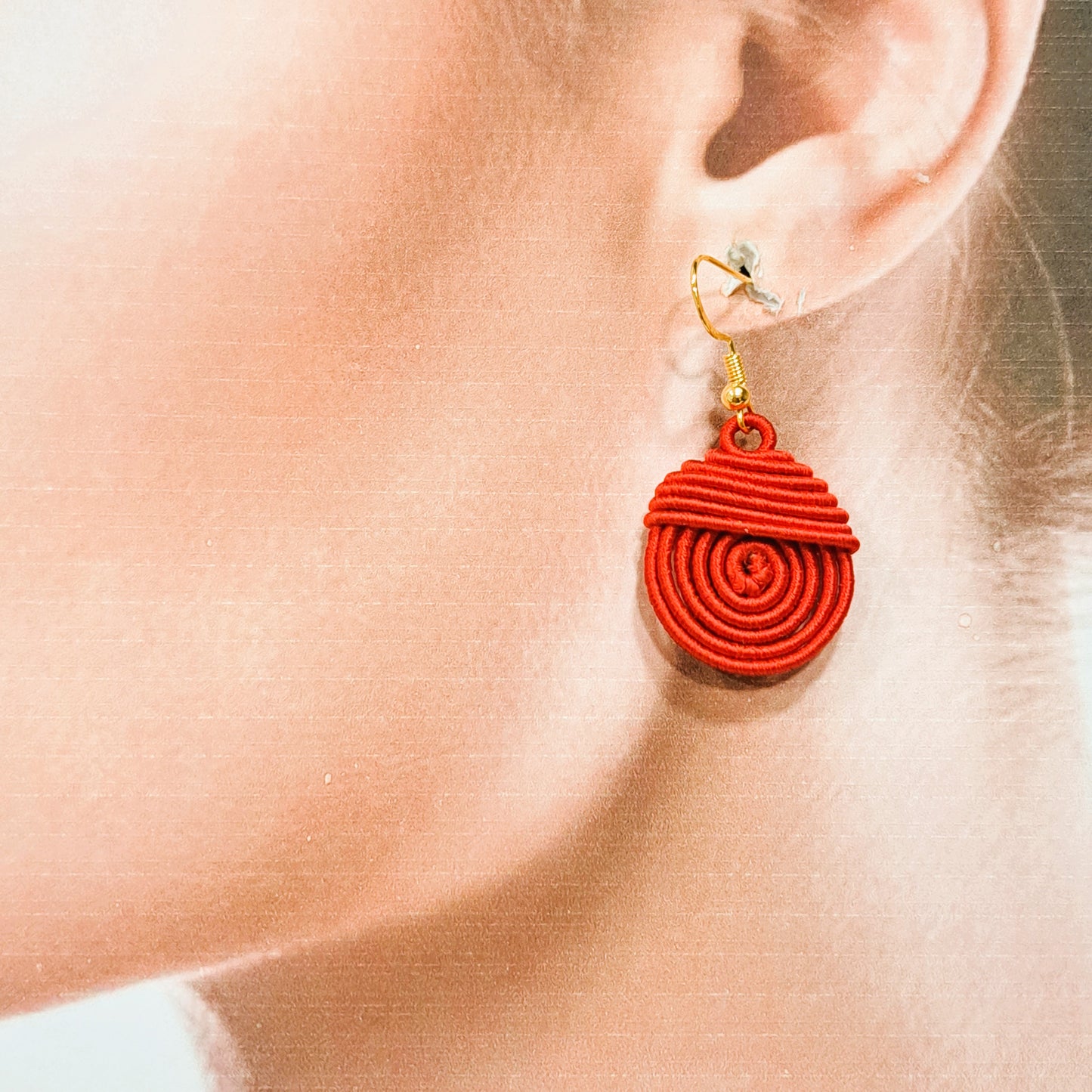 Boucles percées Piou-Piou rouge NAF BIJOUX