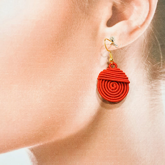 Boucles percées Piou-Piou rouge NAF BIJOUX