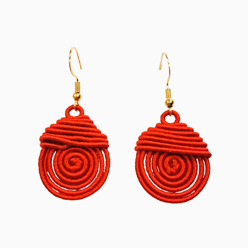 Boucles percées Piou-Piou rouge NAF BIJOUX