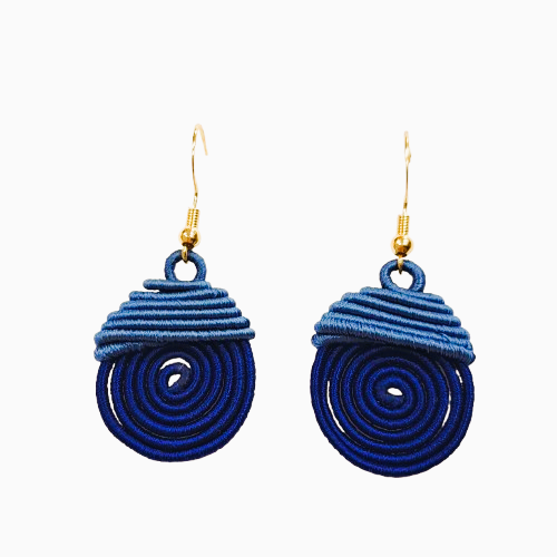 Boucles percées Piou-Piou bleu NAF BIJOUX