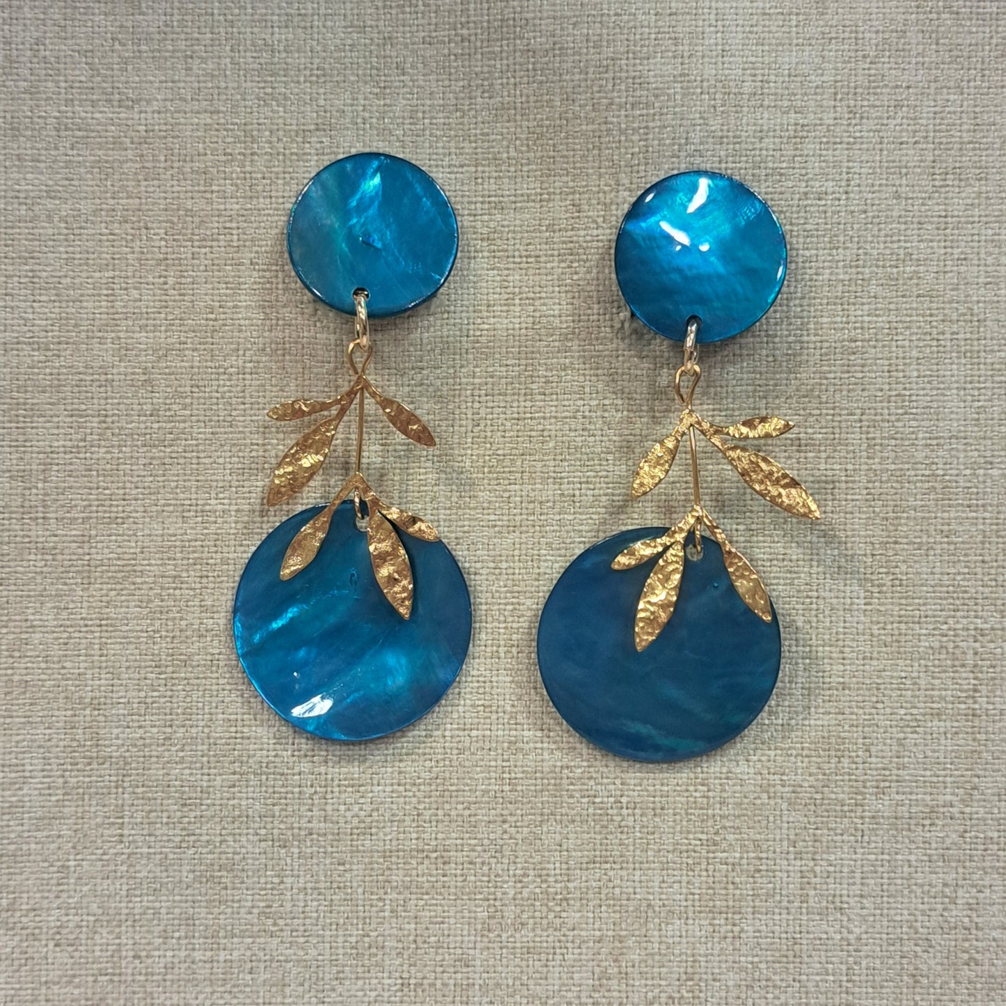 Boucles clips Feuilles bleu LA PETITE SARDINE