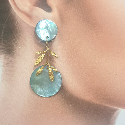 Boucles clips Feuilles bleu clair LA PETITE SARDINE